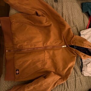 Dickies Men's Tan Hooded Bomber Jacket